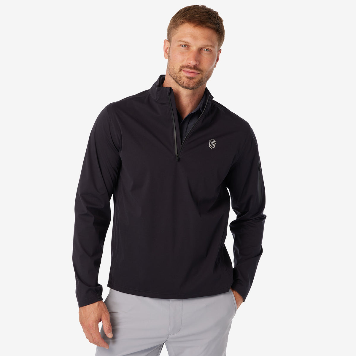 3-Layer Quarter Zip Shell Jacket Black – Greatness Wins