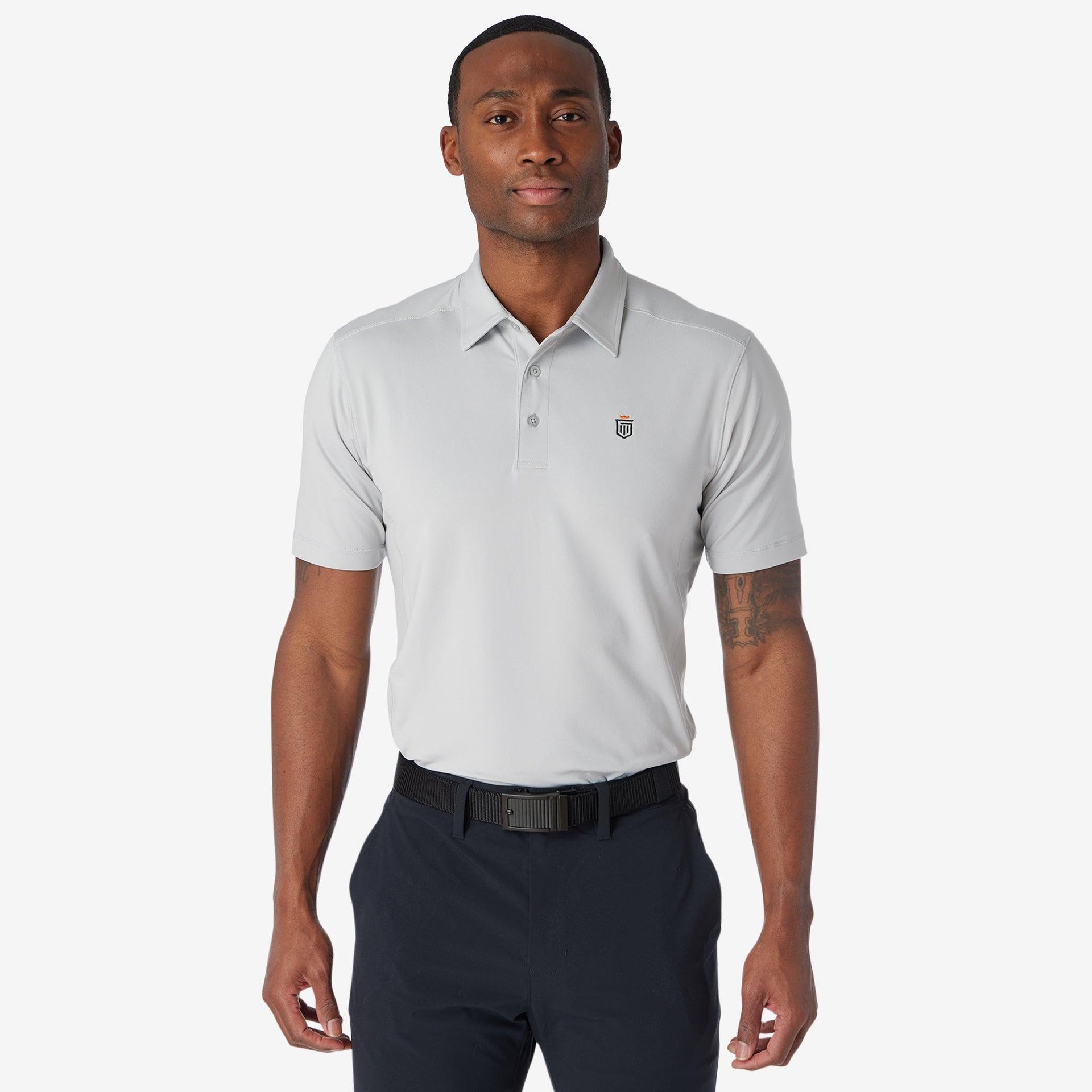 athletic tech polo Ash Gray SM