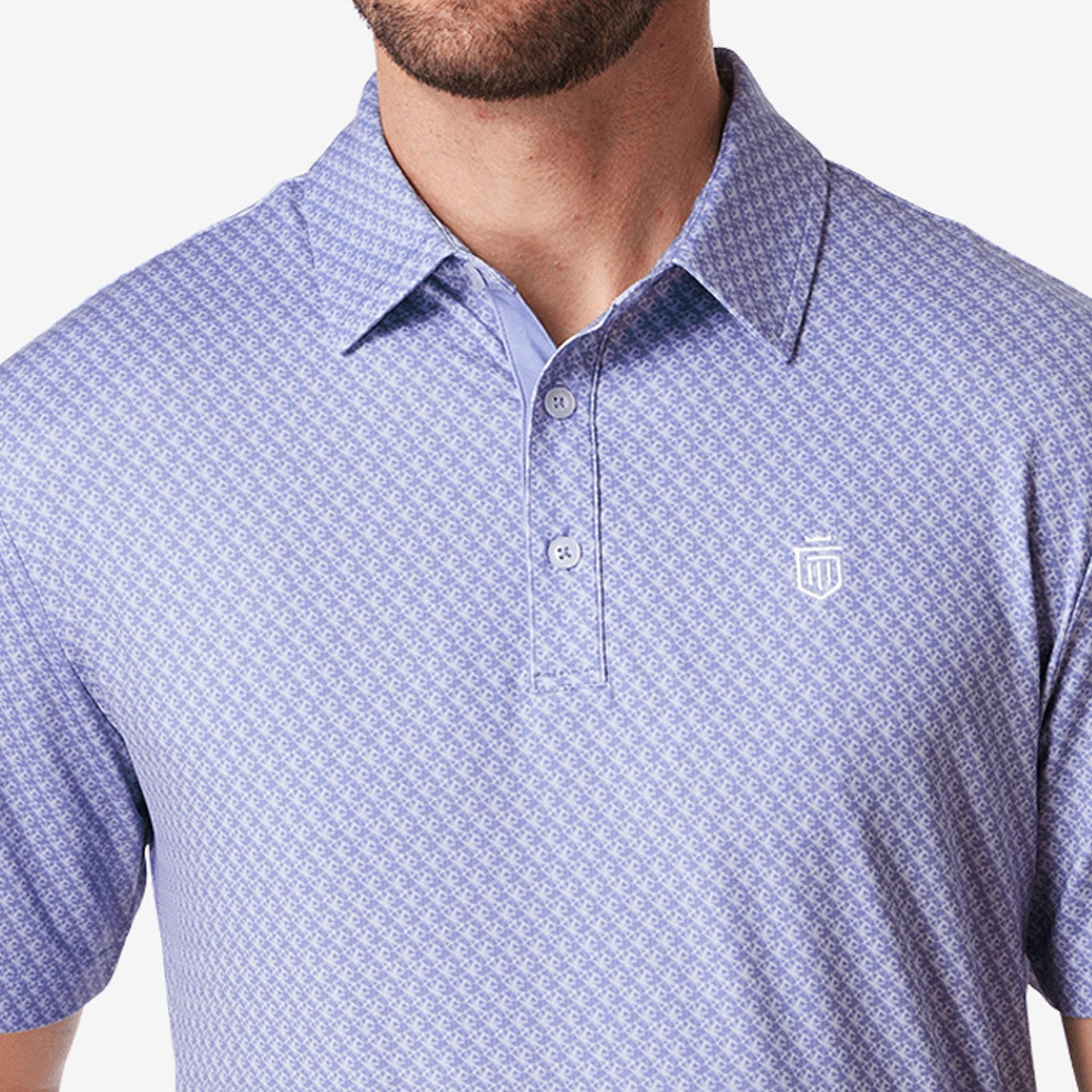 Athletic Tech Printed Polo (Chest Logo)