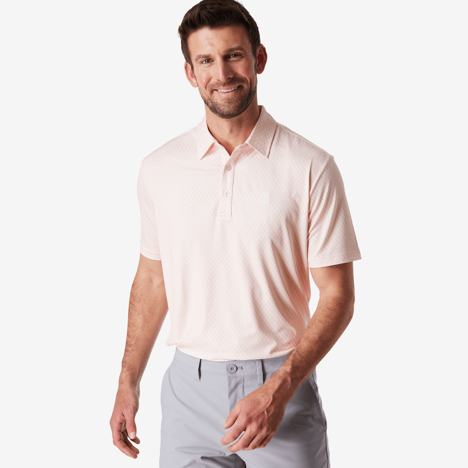 Athletic Tech Printed Polo (Chest Logo)