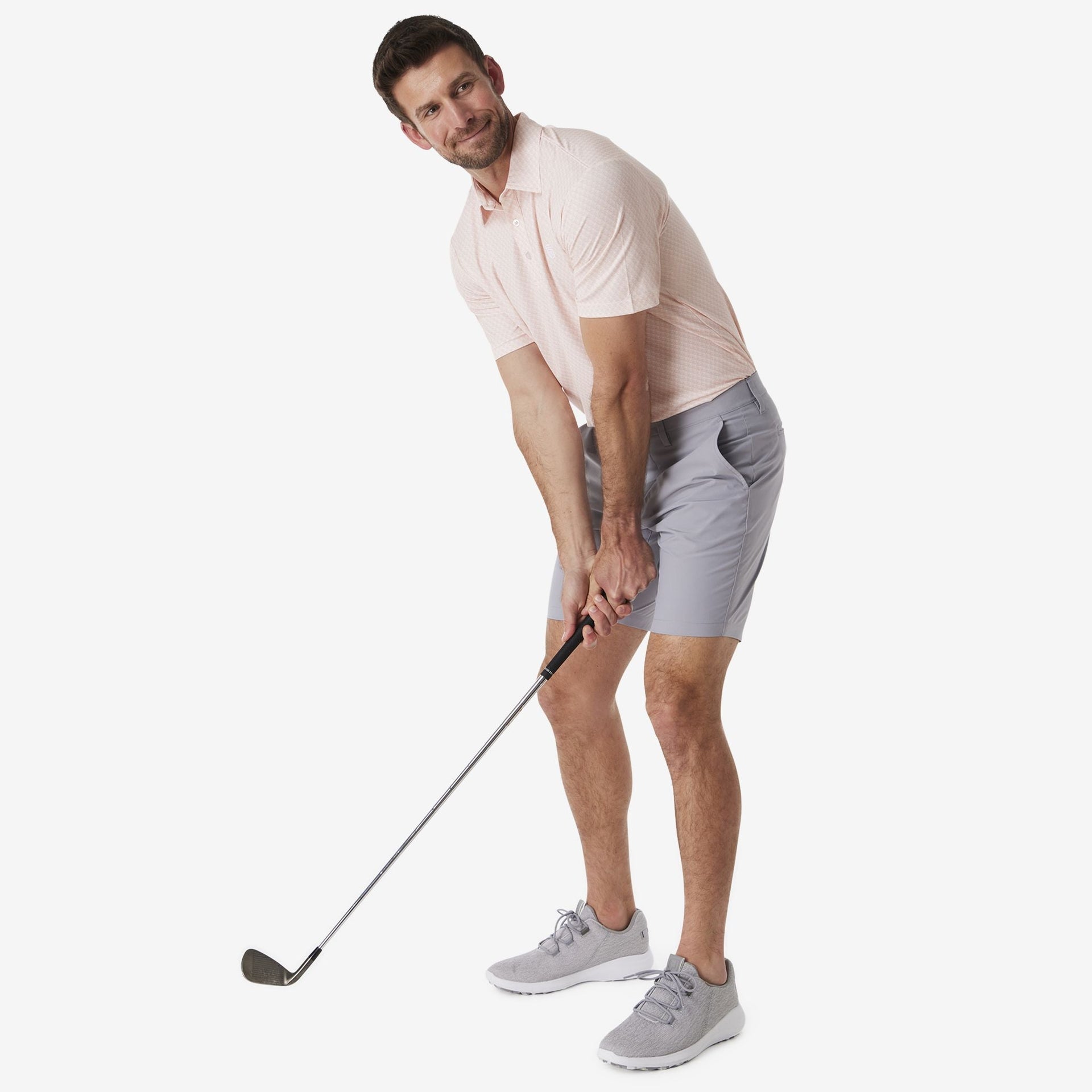 Athletic Tech Printed Polo (Chest Logo)