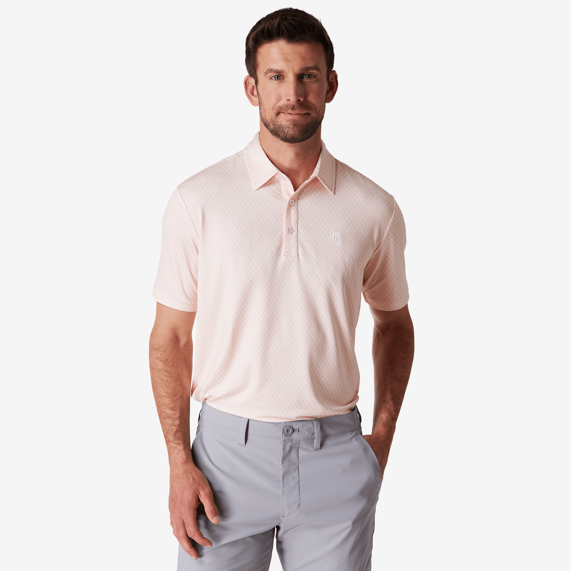 Athletic Tech Printed Polo (Chest Logo)
