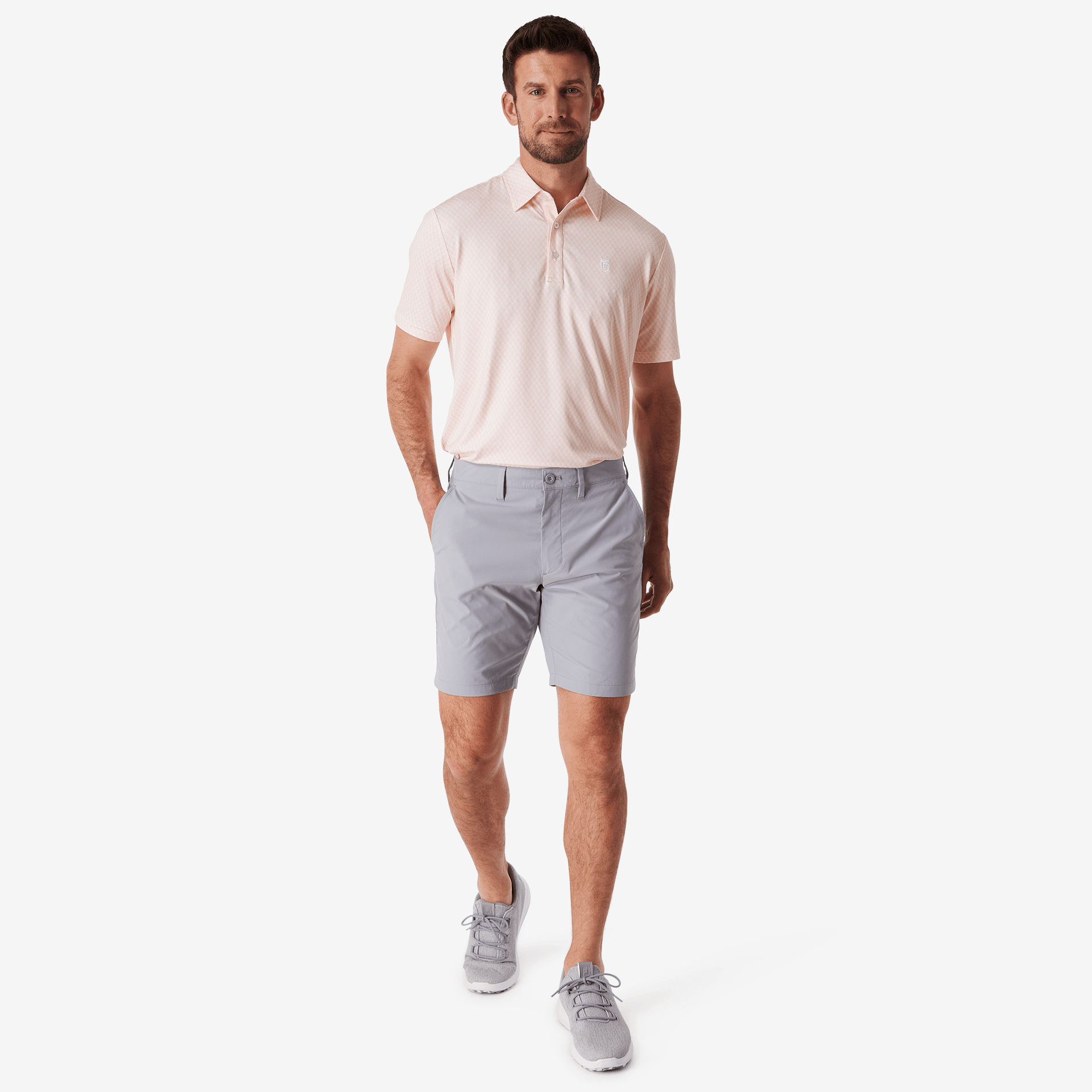 Athletic Tech Printed Polo (Chest Logo)