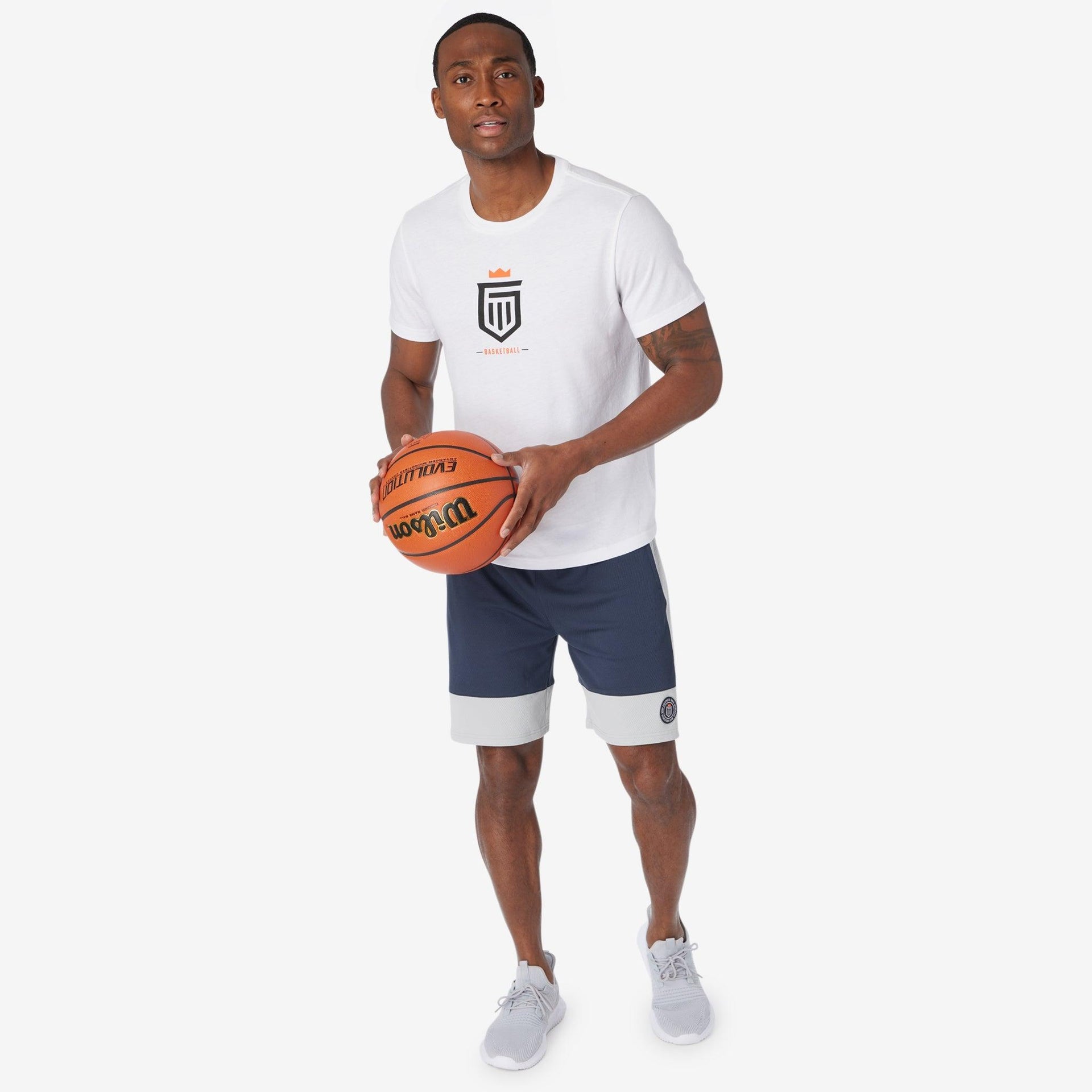 boys basketball graphic tee Navy SM