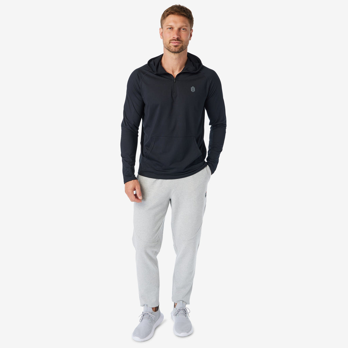 Core Tech Quarter Zip Hood Black – Greatness Wins