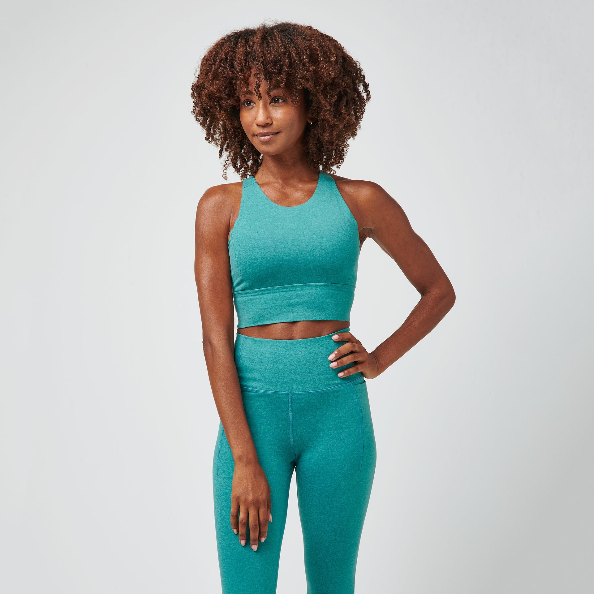 High Neck Pocket Long Bra