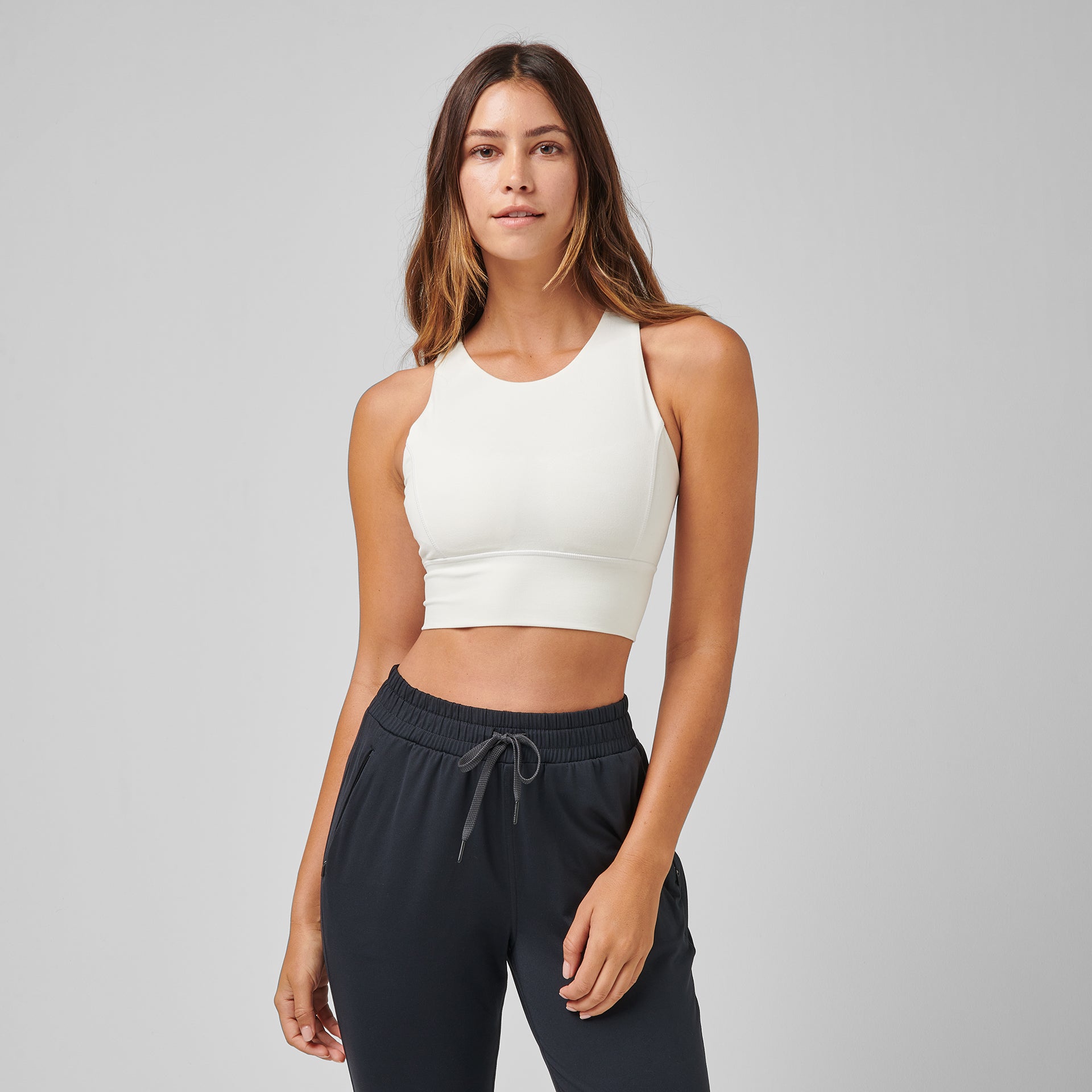 High Neck Pocket Long Bra