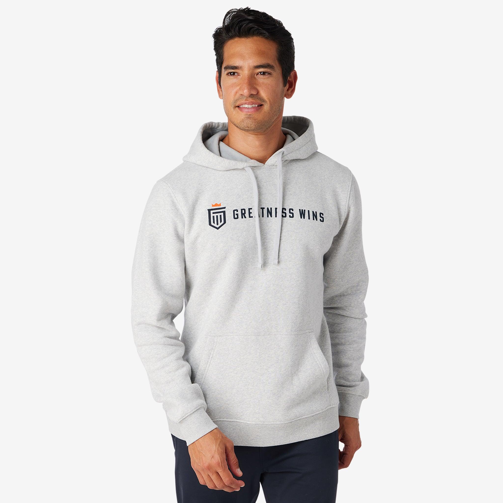 LOGO GRAPHIC HOODIE Gray Heather – Greatness Wins