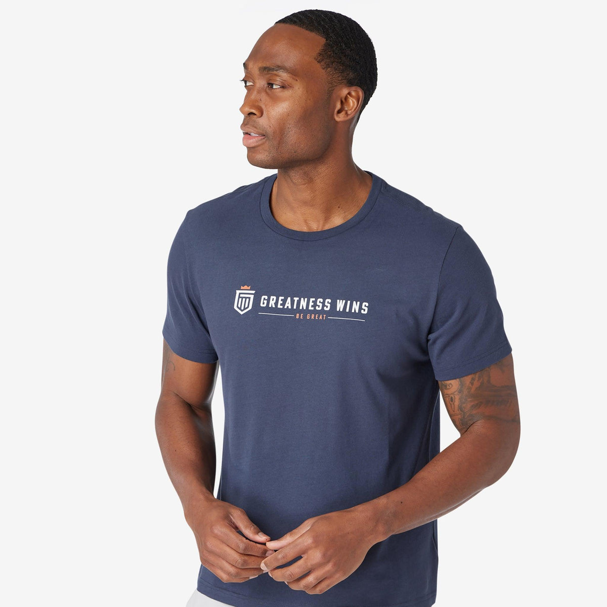 Logo Graphic Tee Navy – Greatness Wins