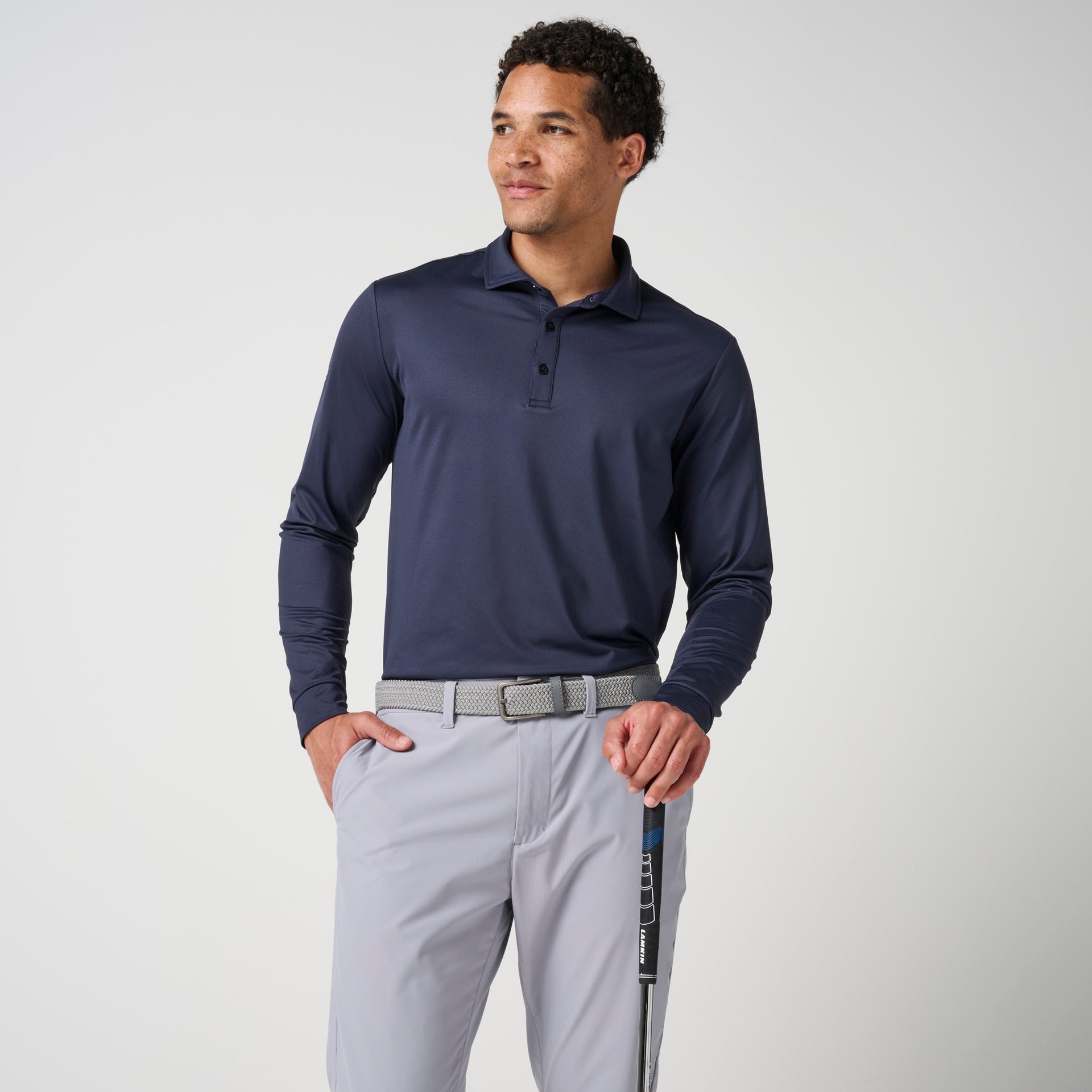 Long Sleeve Pique Polo