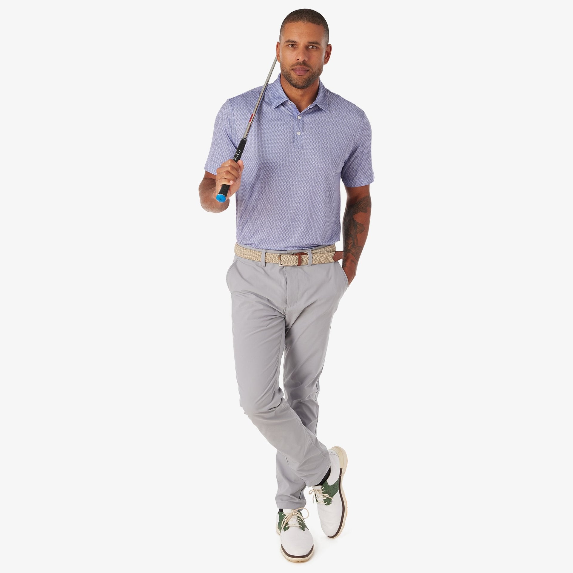 Athletic Tech Printed Polo (Back Logo)
