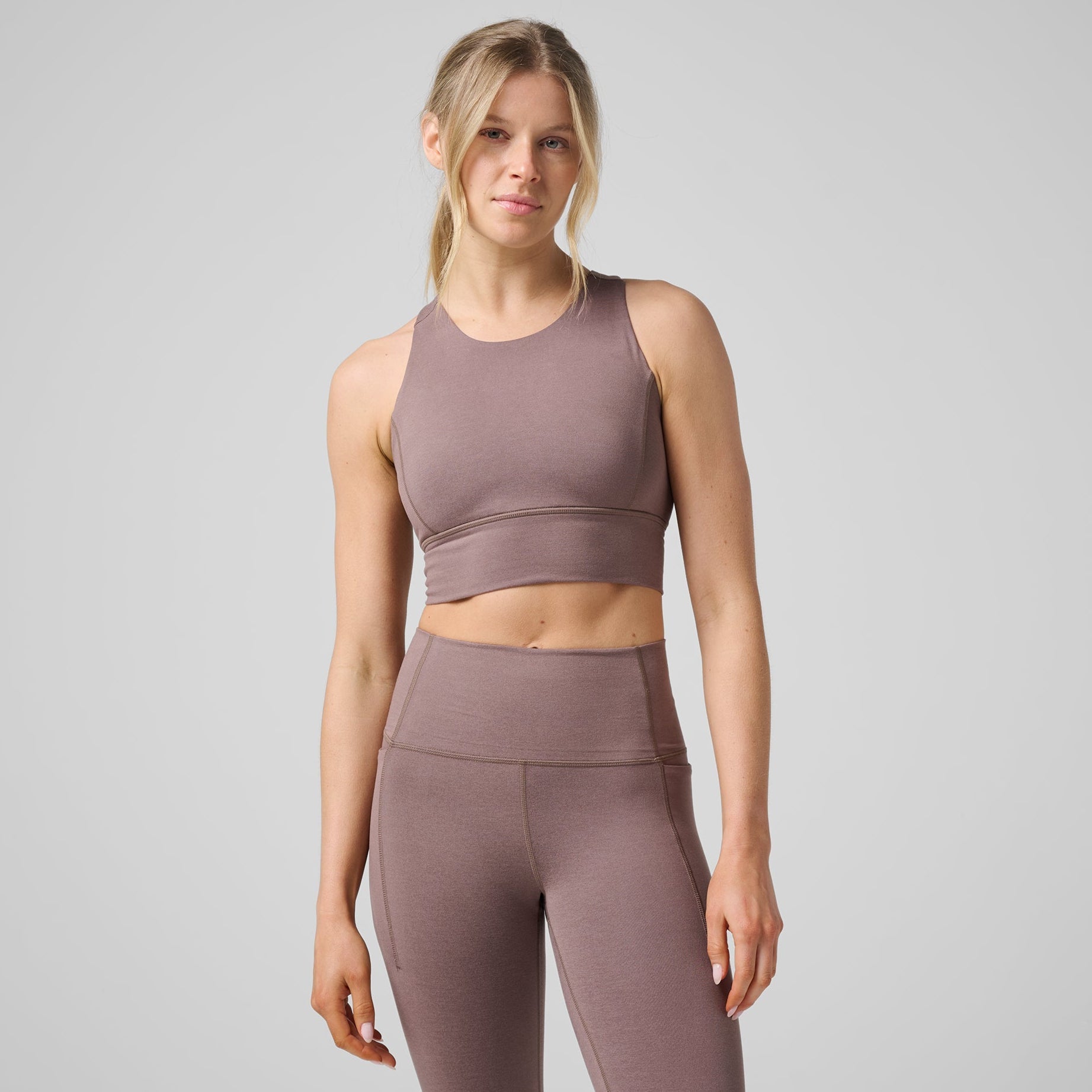 High Neck Pocket Long Bra