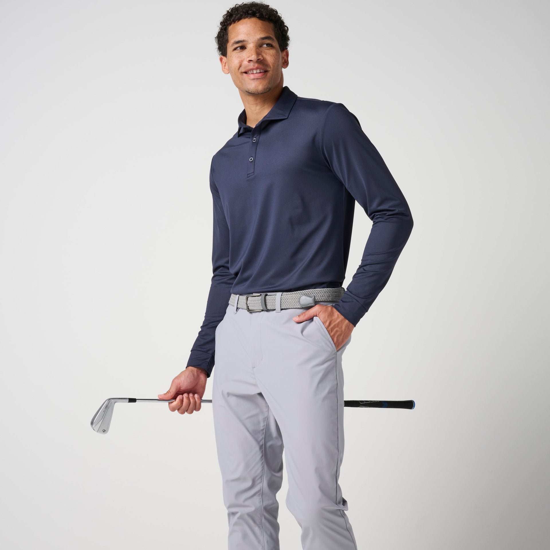 Long Sleeve Pique Polo