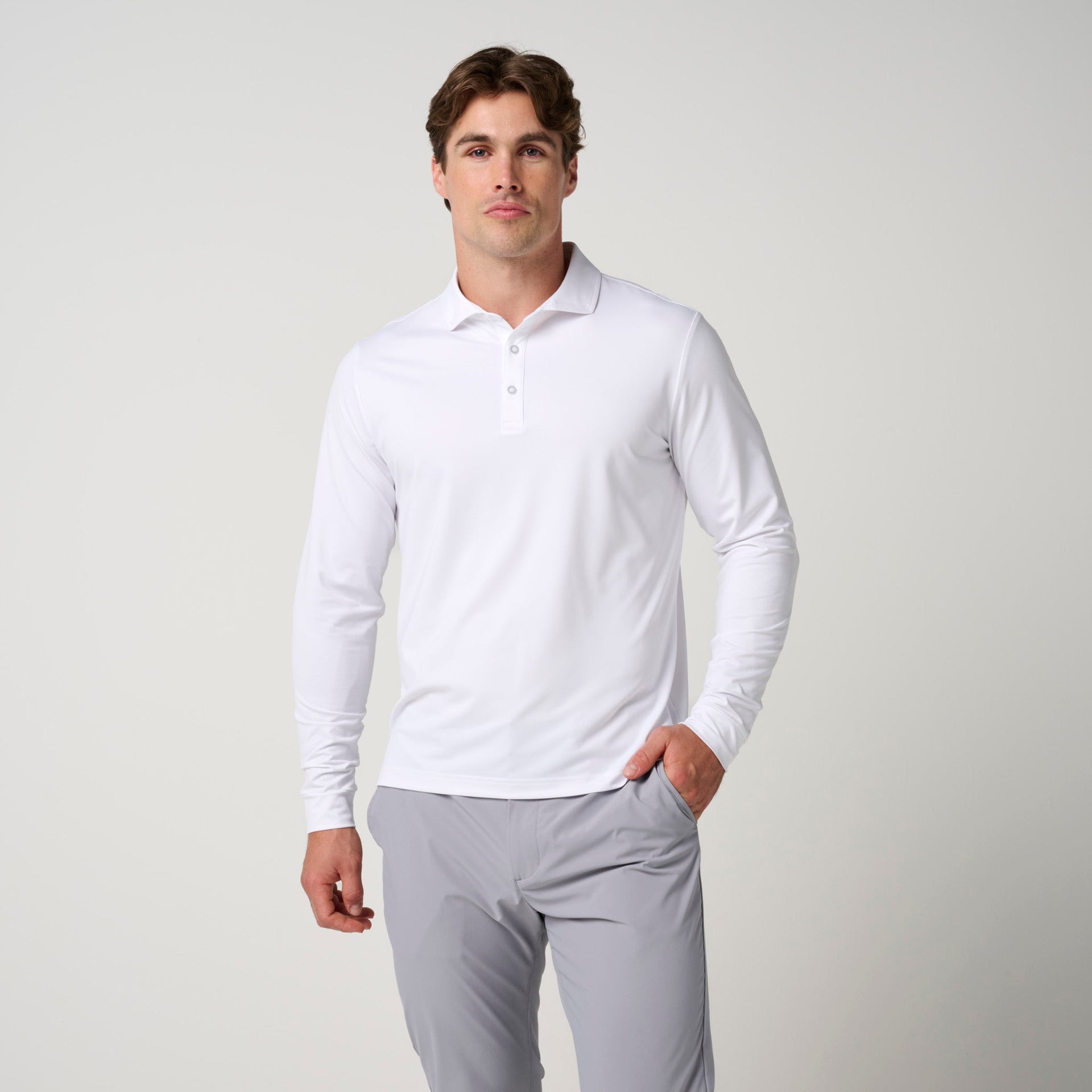 Long Sleeve Pique Polo