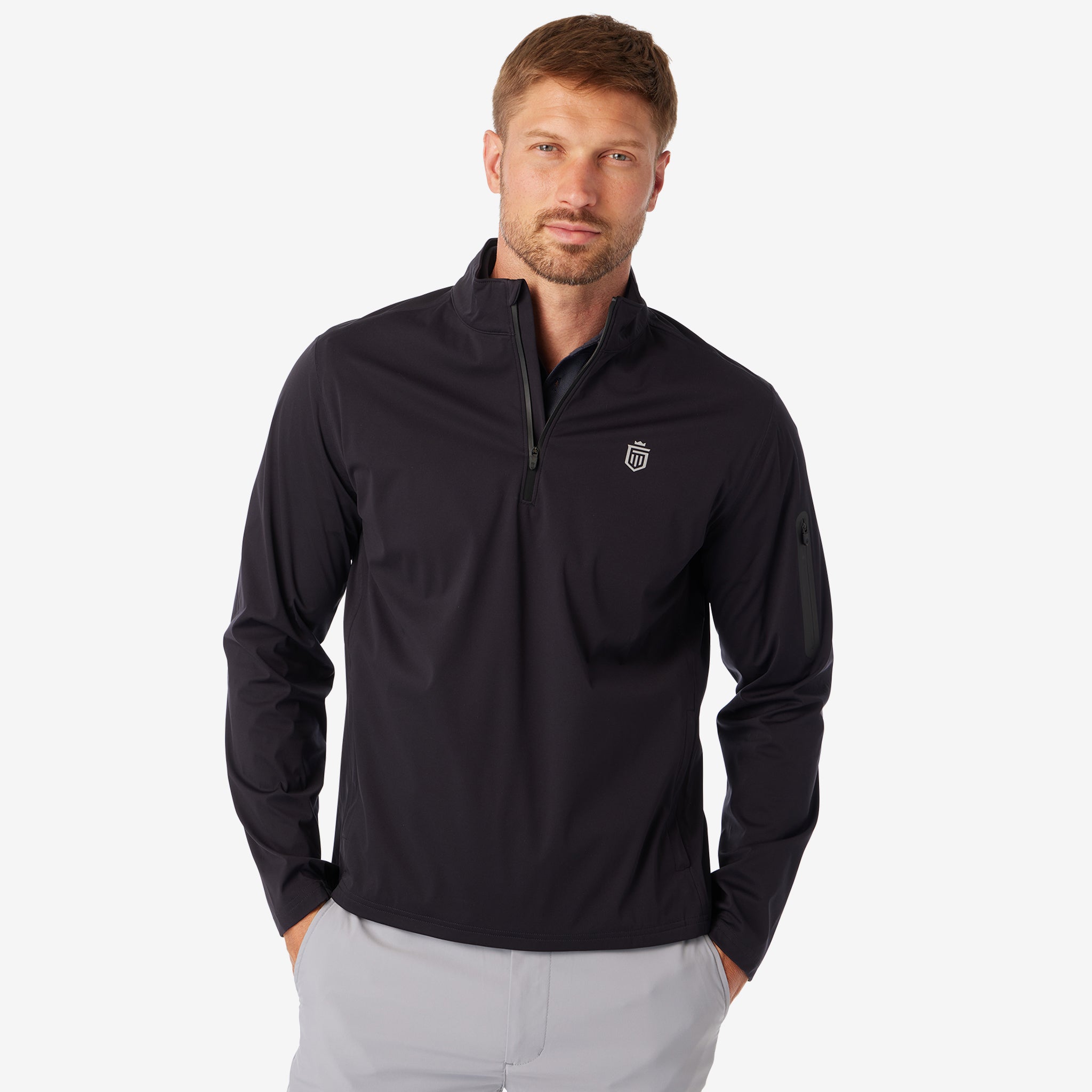 3 Layer Quarter Zip Shell Jacket Black Greatness Wins