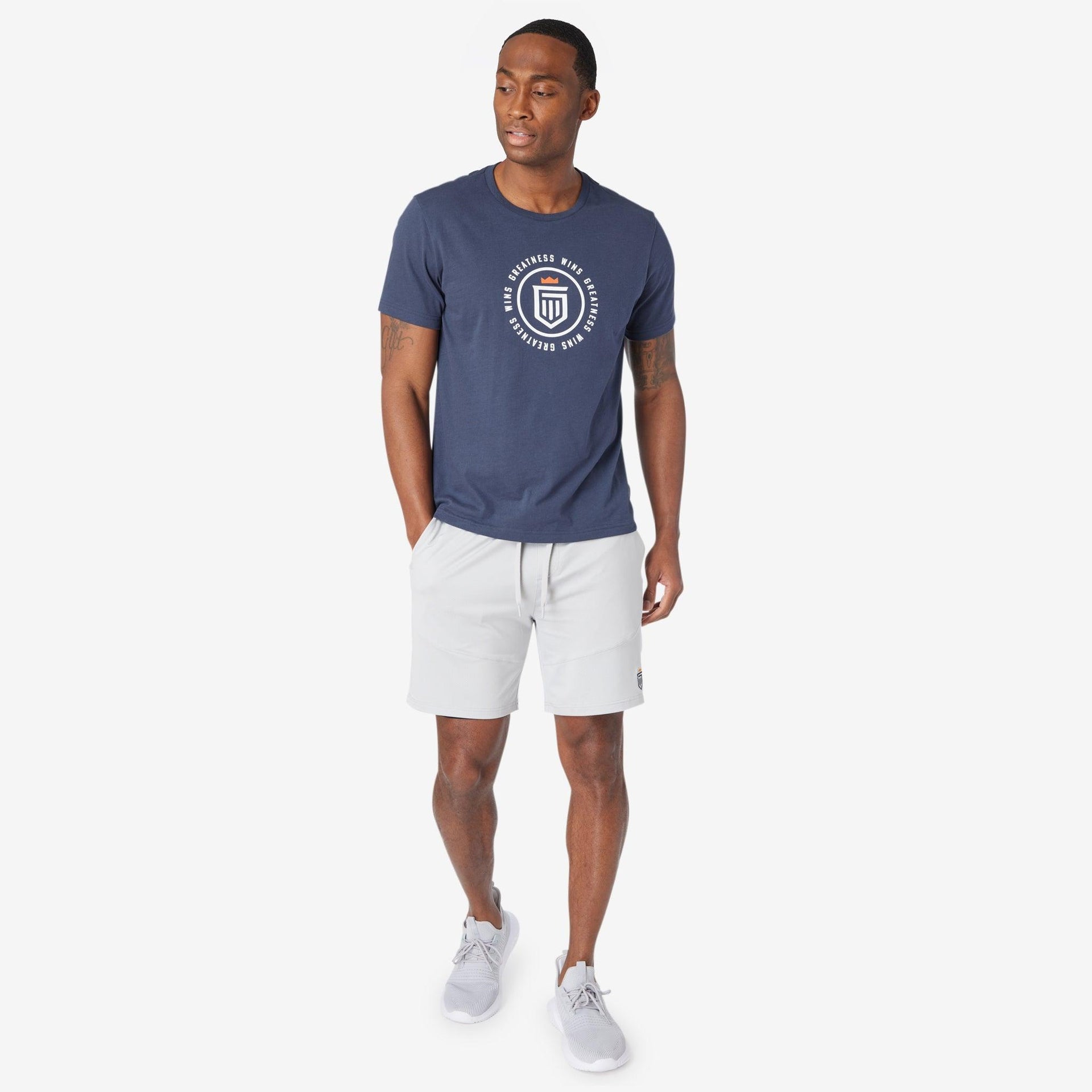 badge graphic tee MD Navy