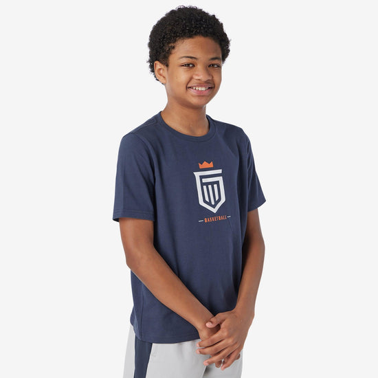boys basketball graphic tee Navy LG