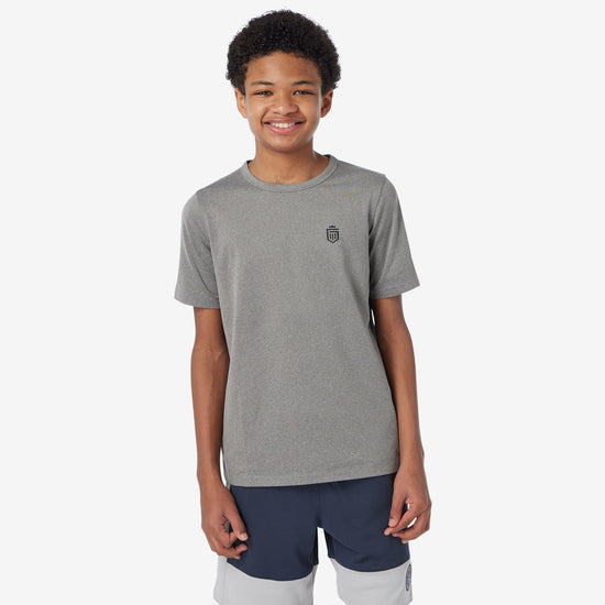 boys core tech tee Rustic Metal Heather SM