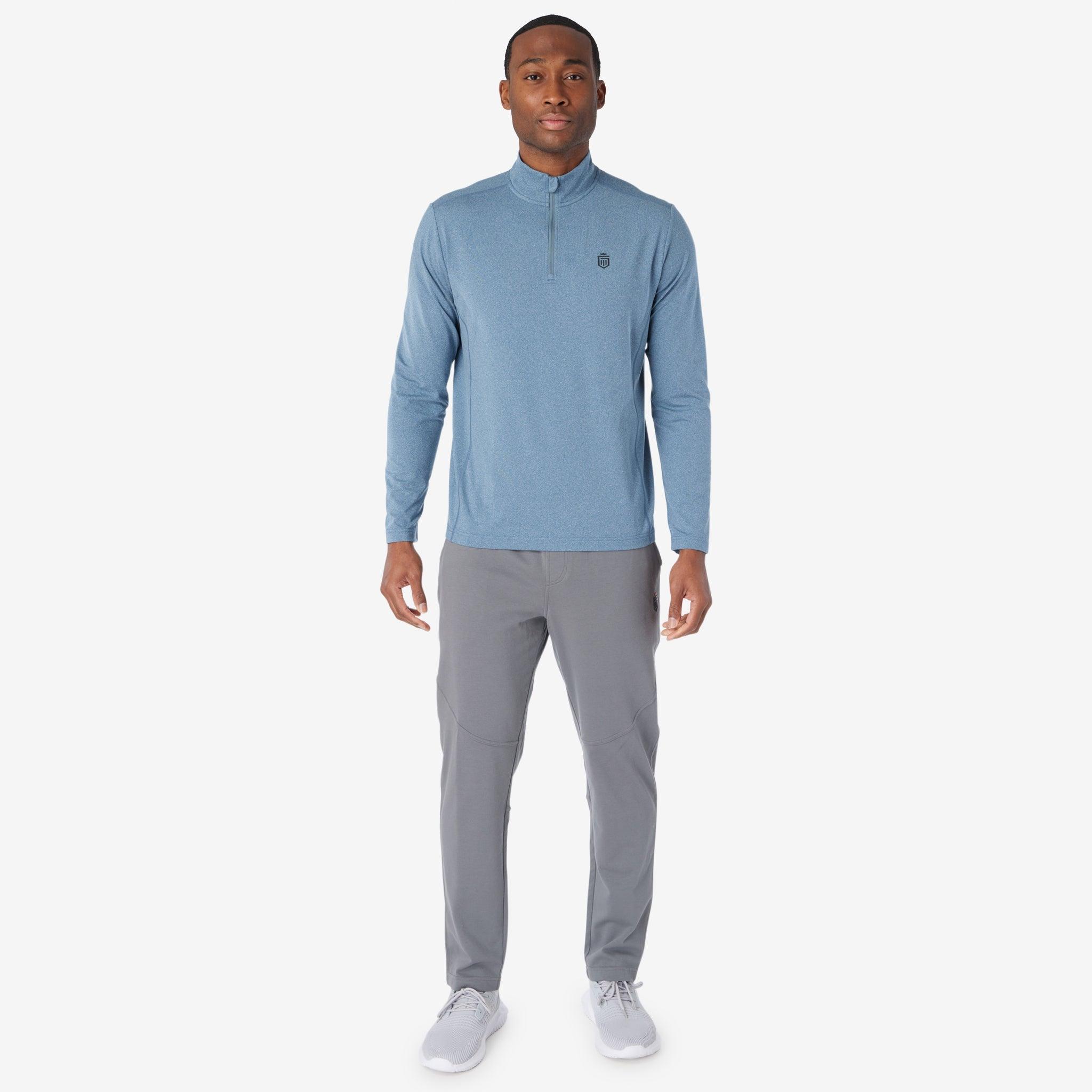 Core Tech Quarter Zip Superior Blue Heather – Greatness Wins